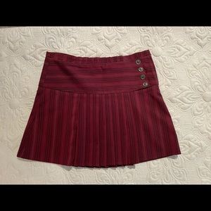 Lip Service Maroon and Black Striped Mini Skirt with Buckle Size XS